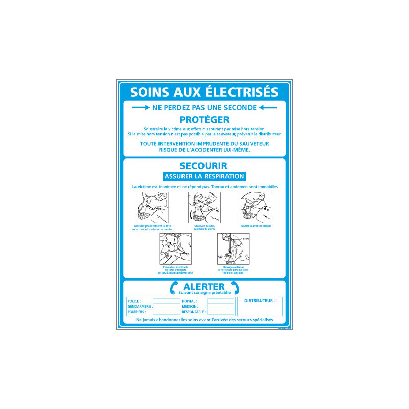 PANNEAU INFORMATIFS SUR LES SOINS AUX ELECTRISES (A0319_BLEU)