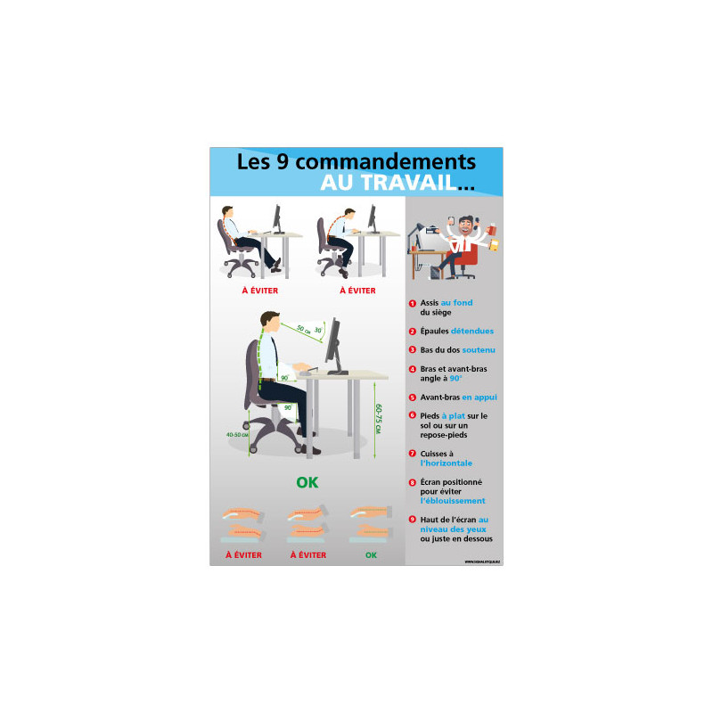 PANNEAU LES 9 COMMANDEMENT AU TRAVAIL (A0652)