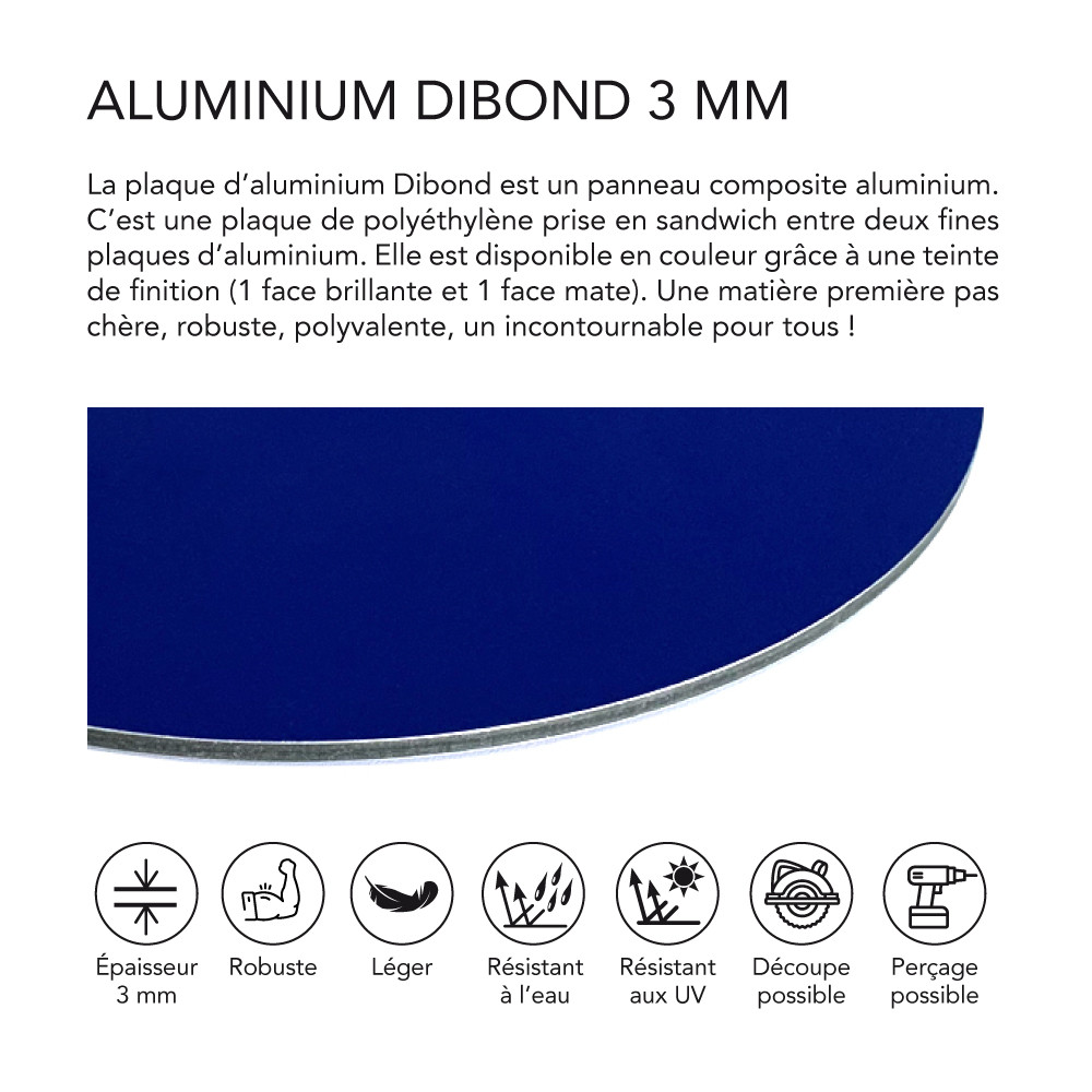 Panneau aluminium couleur 3 mm. Alupanel alu. Plaque composite alu coloré