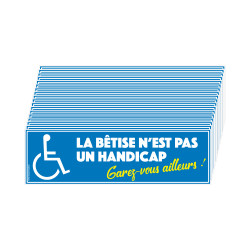 Lot de 18 stickers La bêtise n’est pas un handicap