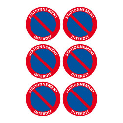 Planche de 6 stickers stationnement interdit