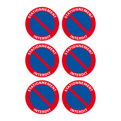 Planche de 6 stickers stationnement interdit