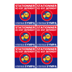 Autocollant stationner ici c’est interdit Signaletique.biz