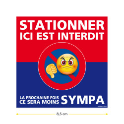 Papier autocollant dissuasif carré stationner ici c’est interdit