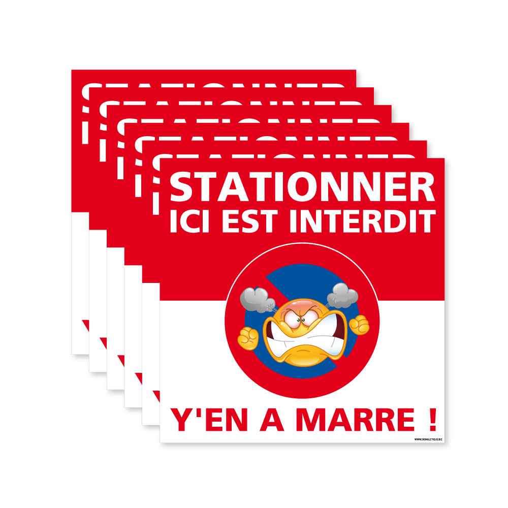 Lot de 6 autocollants stationner ici c’est interdit