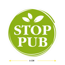 Dimension autocollant STOP PUB Naturel