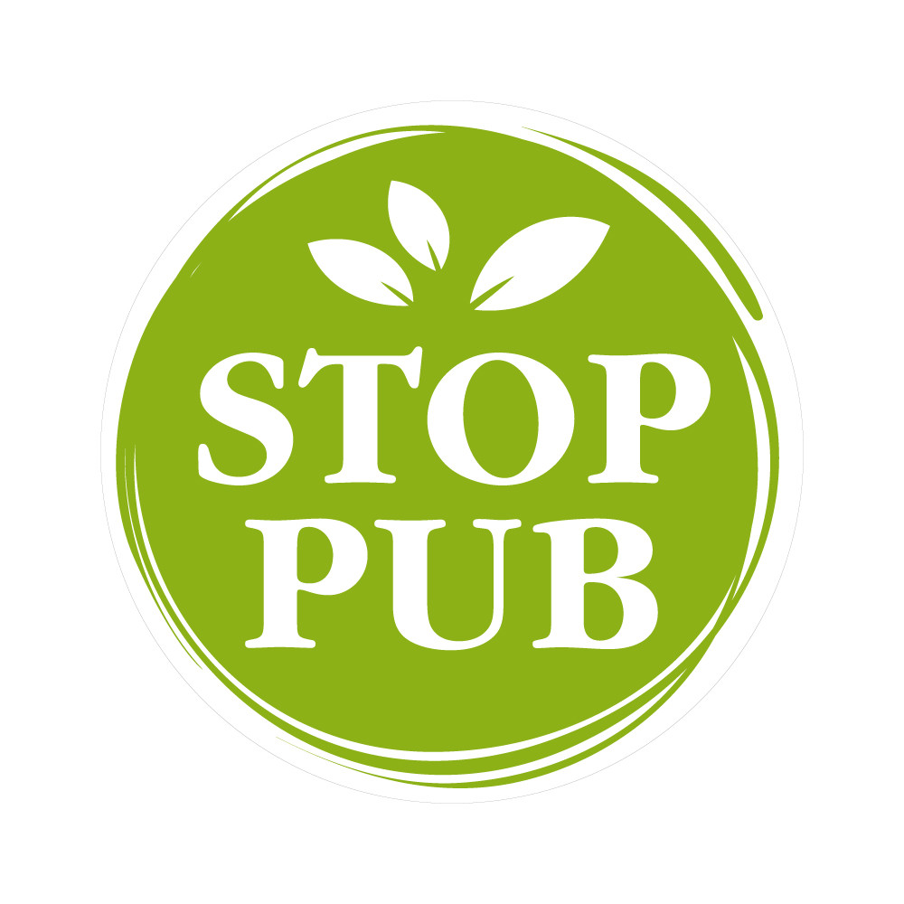 Stop Pub étiquette pour boite aux lettres - Autocollant pas de pub merci  sticker