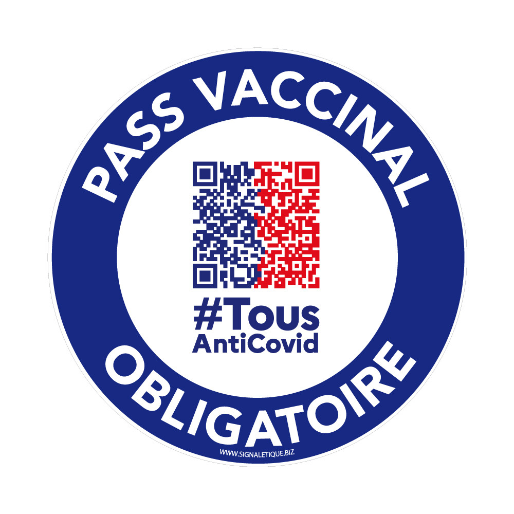 Panneau pass vaccinal obligatoire rond Panneau pass vaccinal obligatoire rond