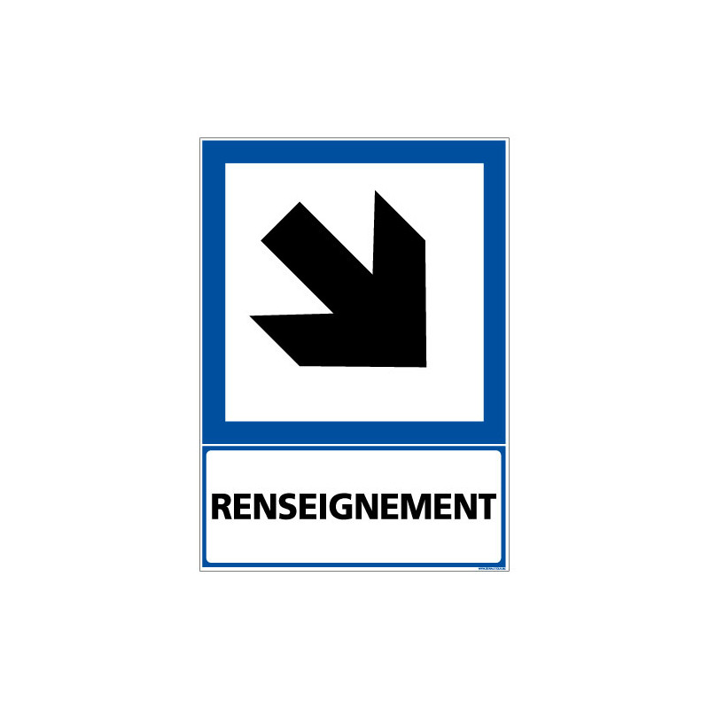PANNEAU INFORMATION RENSEIGNEMENT FLECHE (BAS DROITE) (F0285)