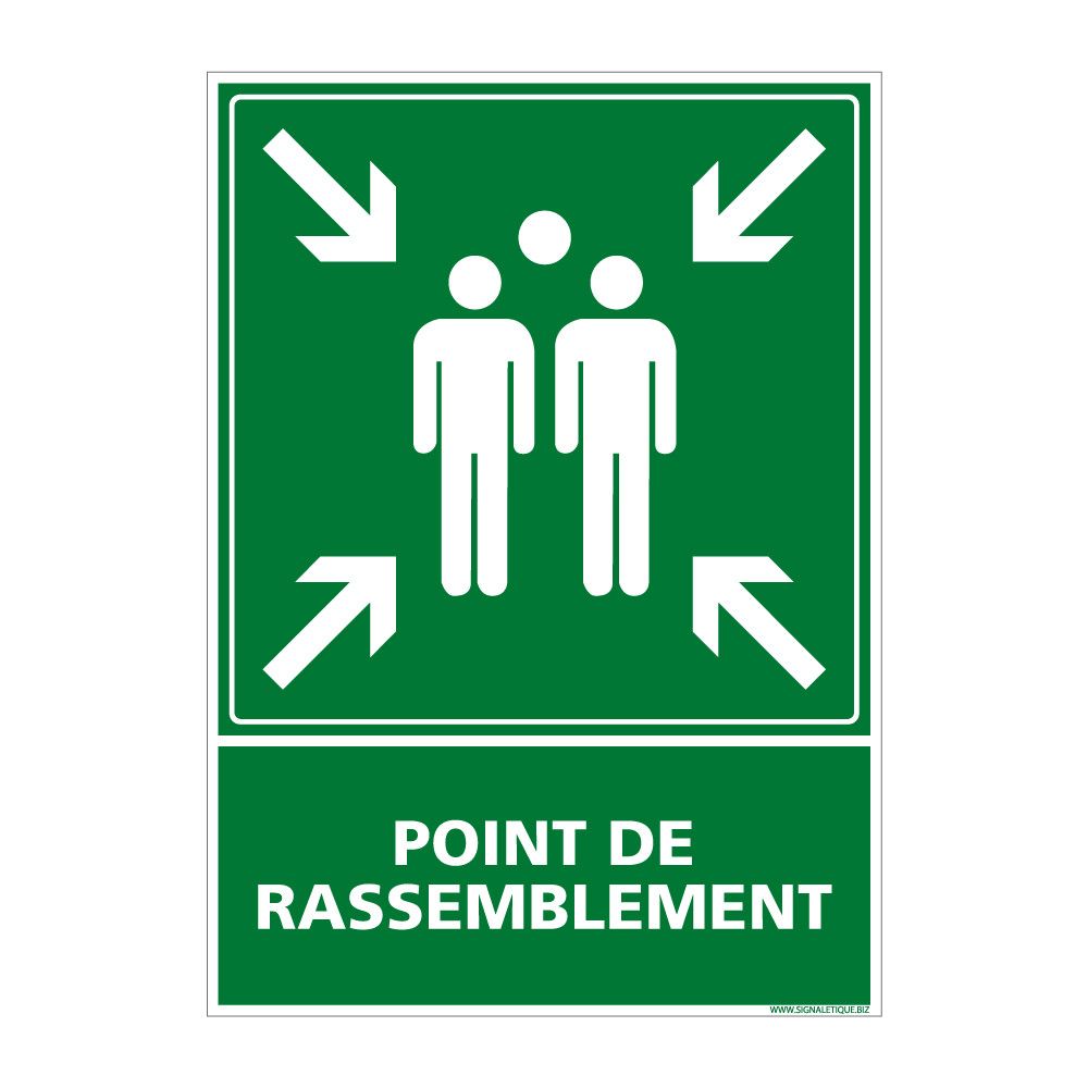 Panneau Point De Rassemblement Panneau D vacuation Incendie Vert