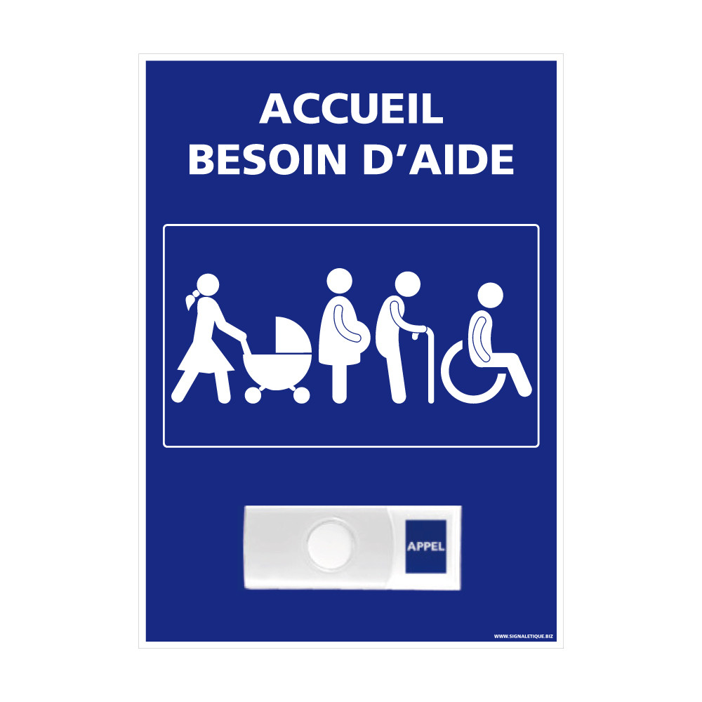 Panneau de signalisation d'accueil, besoin d'aide