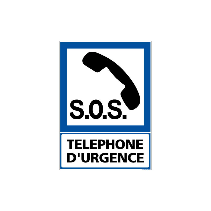 PANNEAU INFORMATION TELEPHONE D'URGENCE (F0319) PANNEAU INFORMATION TELEPHONE D'URGENCE (F0319)