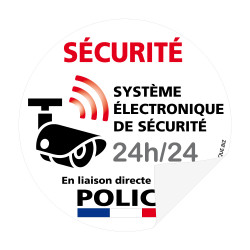 Lot de 4 Autocollants Alarme, Adhésif Sécurité, Surveillance Électronique,  Gardiennage et Intervention, adhésif de sécurité, signalisation alarme