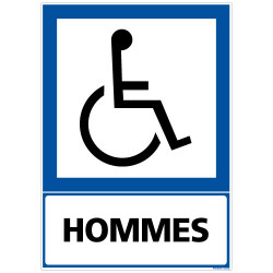 PANNEAU INFORMATION TOILETTES HANDICAPE HOMMES (F0323)