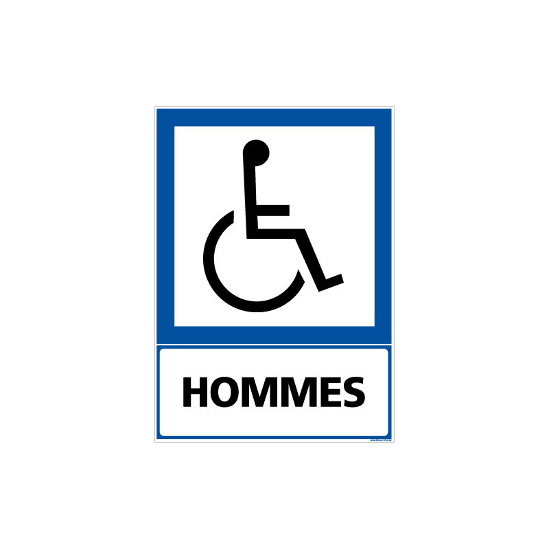 PANNEAU INFORMATION TOILETTES HANDICAPE HOMMES (F0323)