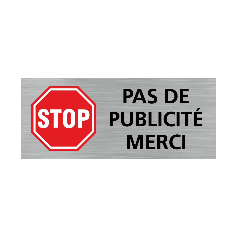 Autocollant stop pub - Personnalisation - Plaqueomatic