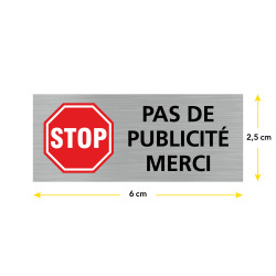 Stop Pub Autocollant pour Boîte aux lettres. Adhésif Pas de Pub 6 cm..