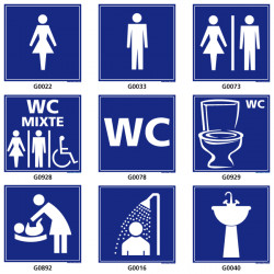 Pancarte de signalisation Toilettes bleu - 9occasion