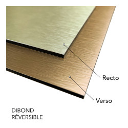plaque aluminium reversible or clair or foncé