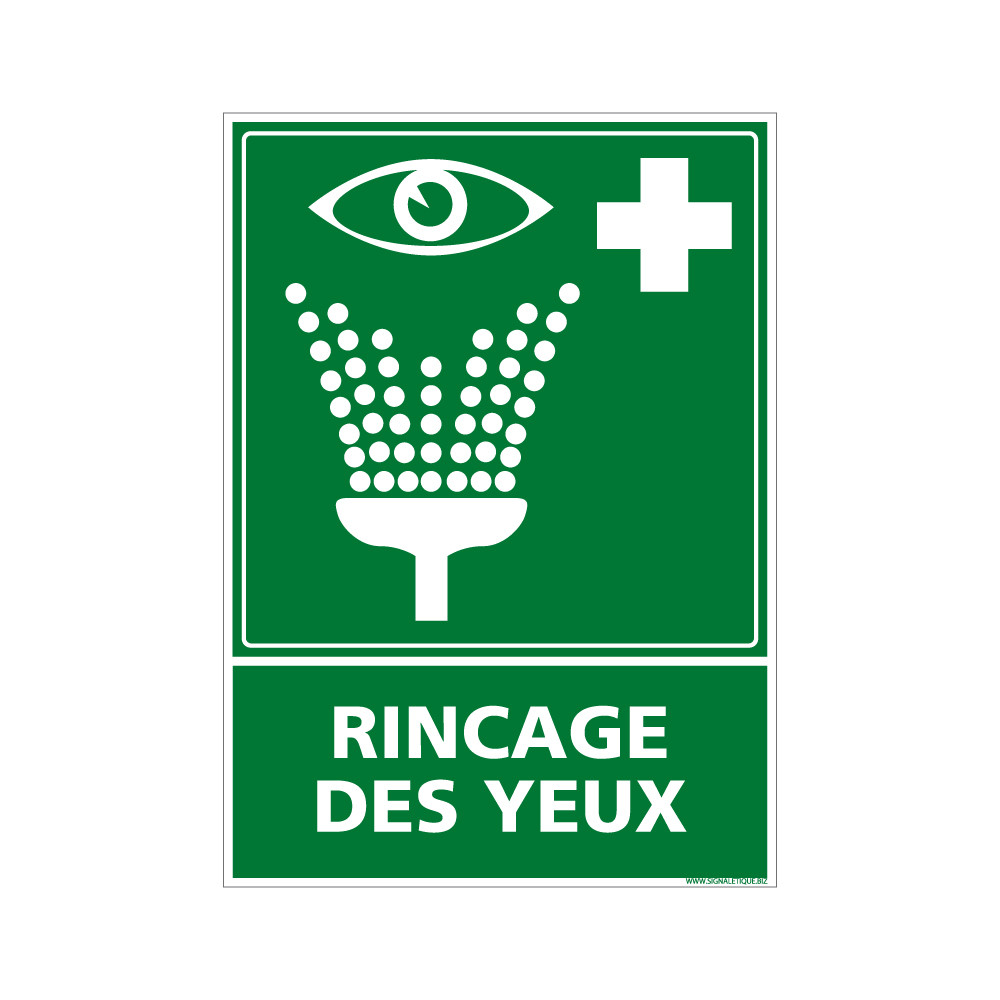 Panneau Rinçage des Yeux. Secours Sticker Rinçage Yeux, Pvc, Alu