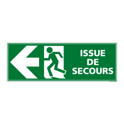 panneau issue de secours vers la gauche