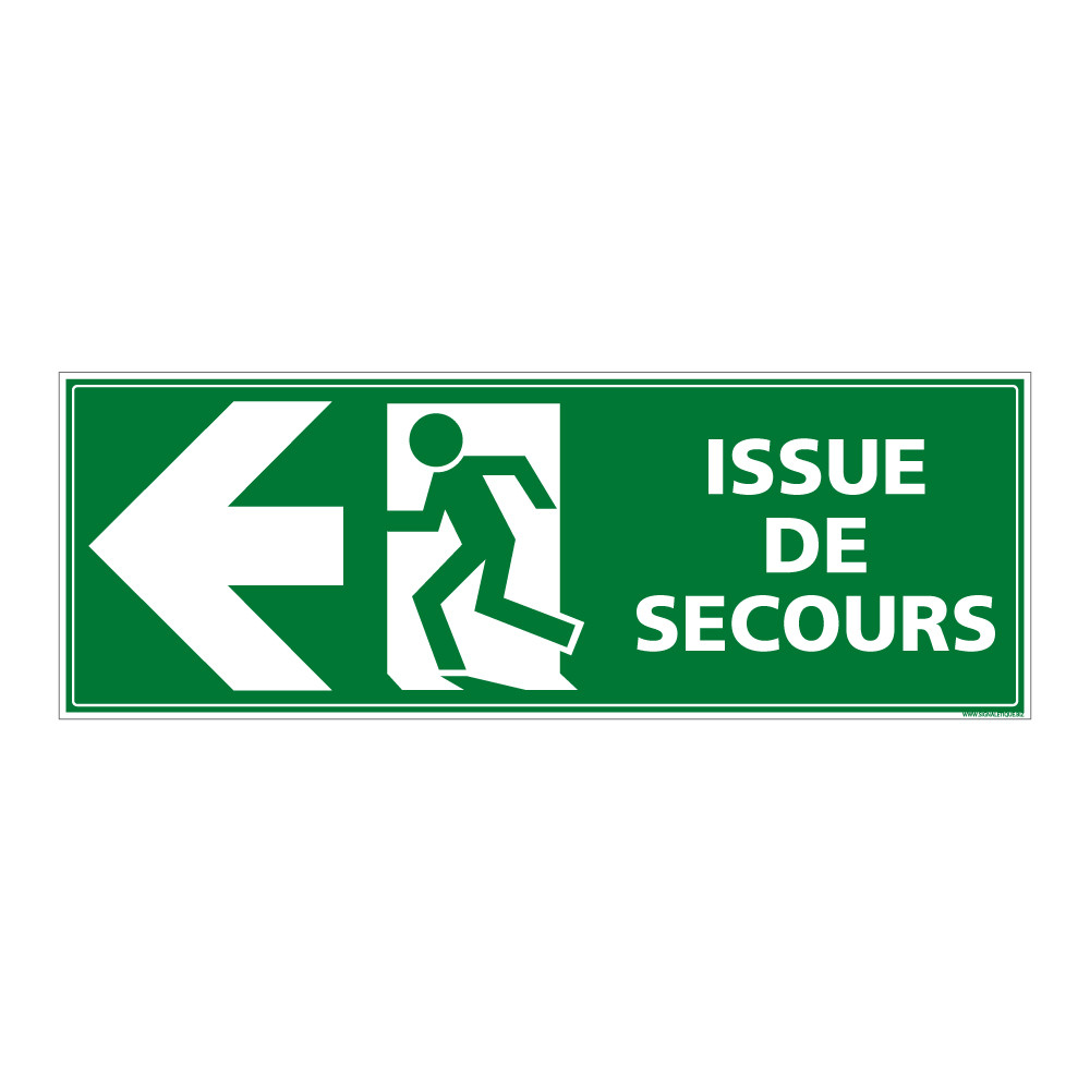 panneau issue de secours vers la gauche