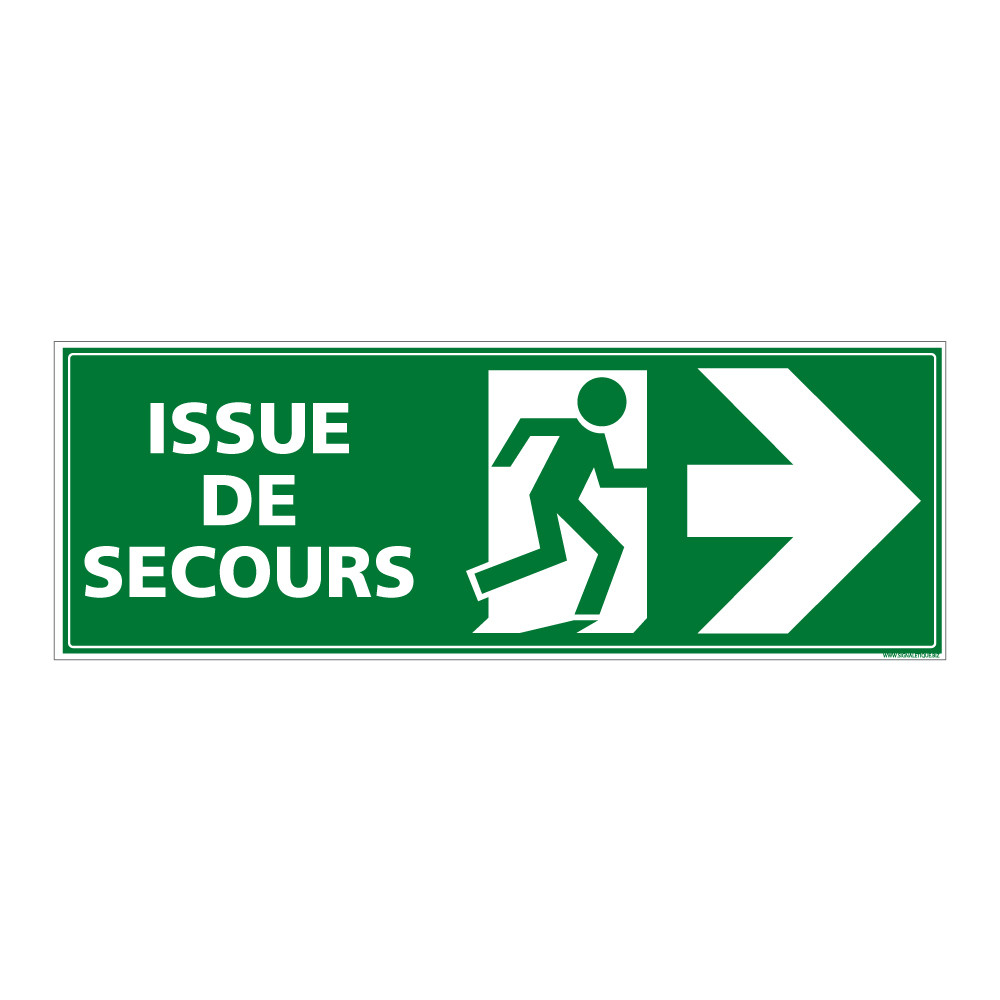 panneau issue de secours vers la droite