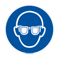 panneau port de lunettes de protection obligatoire