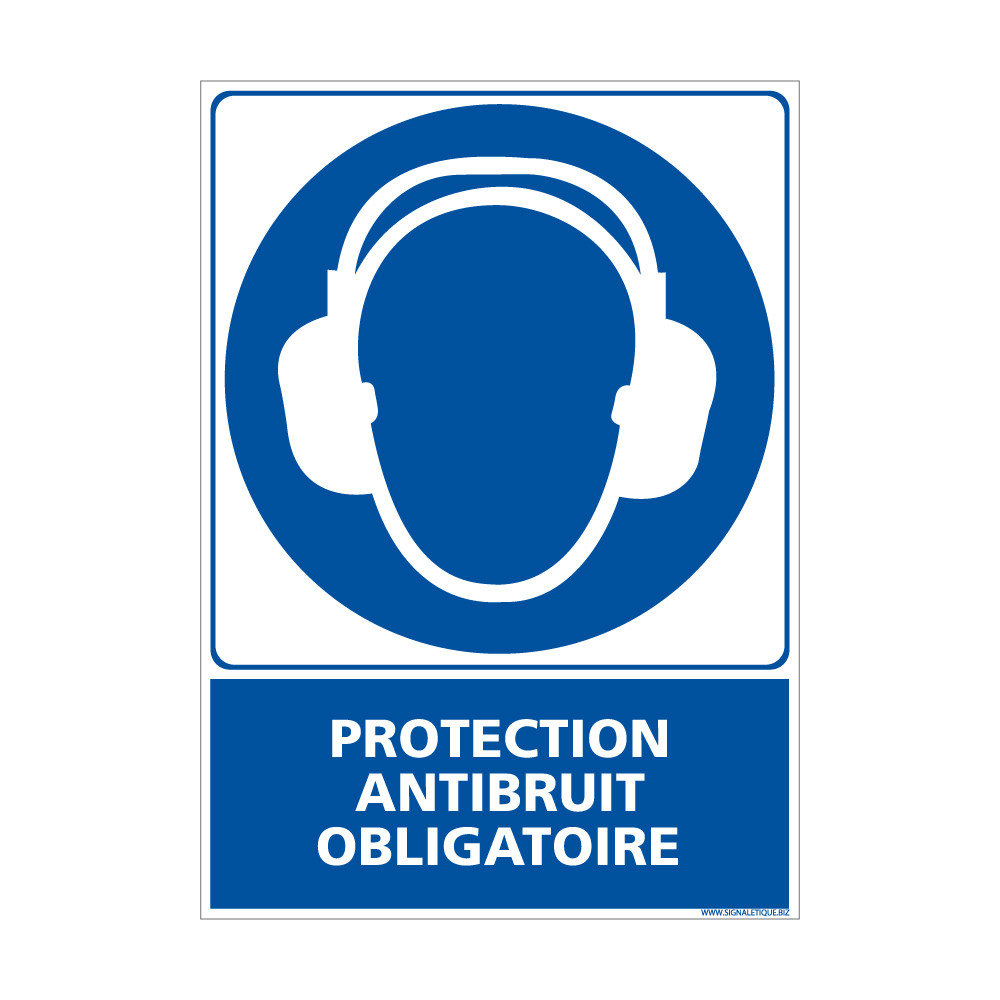 Autocollant port du casque obligatoire picto et texte