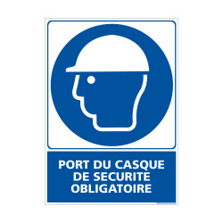 panneau port du casque de sécurité obligatoire