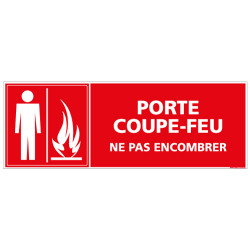 PANNEAU PORTE COUPE FEU NE PAS ENCOMBRER (A0481)