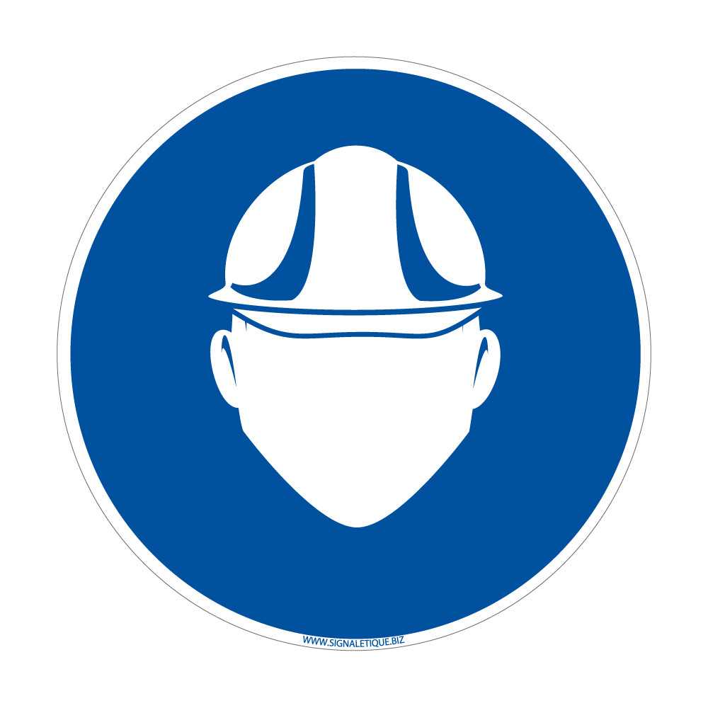 Panneau d'obligation Port du casque de protection obligatoire