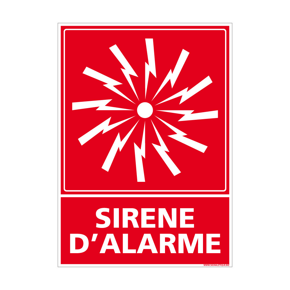 Signalétique Alarme incendie avec Picto et Texte - Prozon