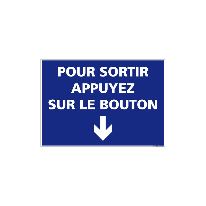 Panneau Pour sortir Appuyez sur le bouton (G1256)