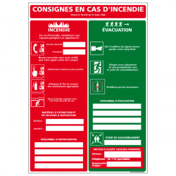 CONSIGNES EN CAS D'INCENDIE - EVACUATION (A0511)