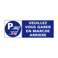 Panneau Parking Marche Arrière Rectangulaire