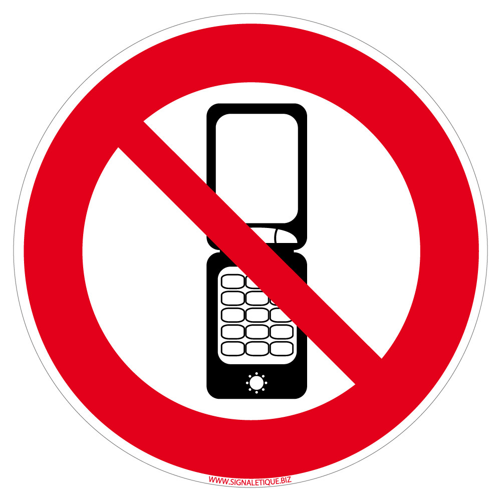 panneau interdiction de téléphoner