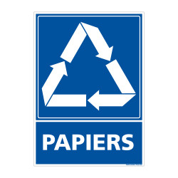 Panneau Déchetterie Recyclage Papiers