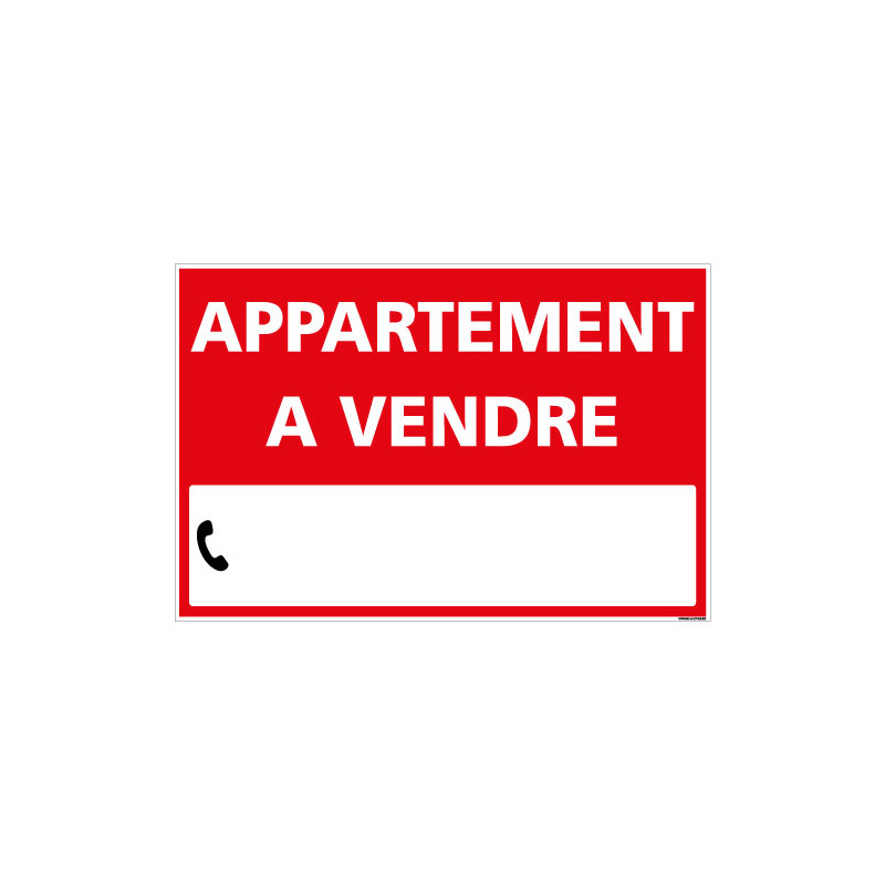 PANNEAU IMMOBILIER APPARTEMENT A VENDRE AKYLUX 3,5mm - 600x400mm - LIVRE AVEC UNE PLANCHE DE CHIFFRES (G1325)