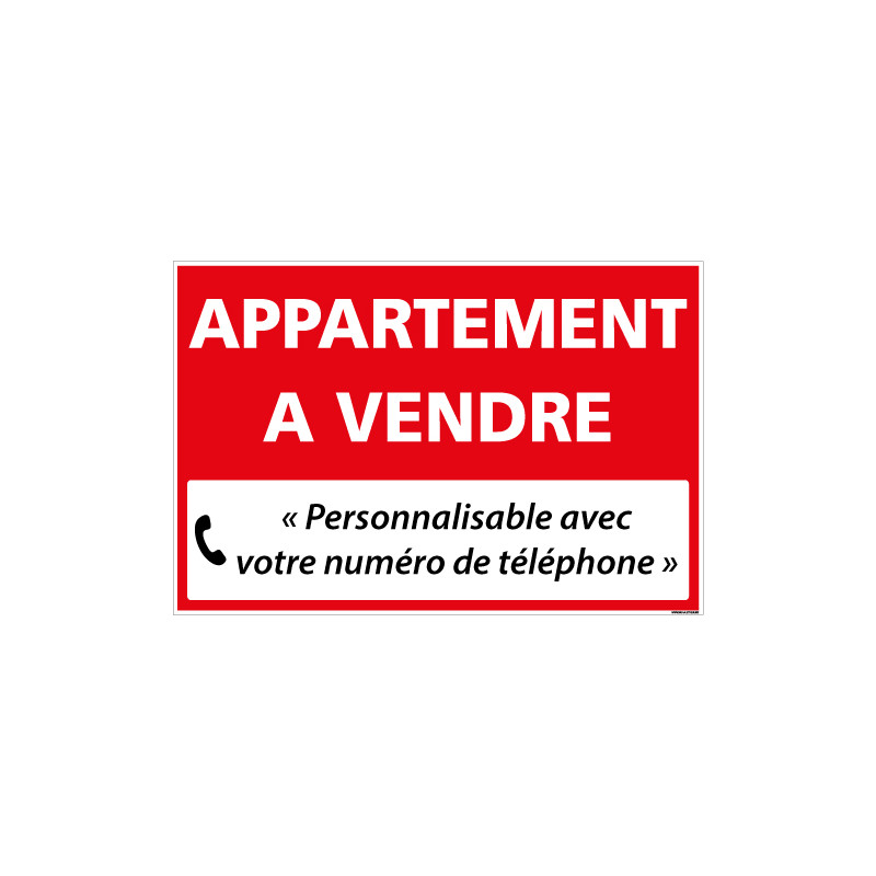 PANNEAU IMMOBILIER APPARTEMENT A VENDRE A PERSONNALISER AKYLUX 3,5mm - 600x400mm (G1325_PERSO)