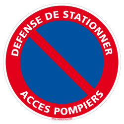panneau défense de stationner accès pompiers