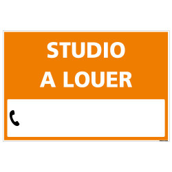PANNEAU IMMOBILIER STUDIO A LOUER AKYLUX 3,5mm - 600x400mm - LIVRE AVEC UNE PLANCHE DE CHIFFRES (G1328)