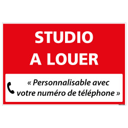 PANNEAU IMMOBILIER STUDIO A LOUER A PERSONNALISER AKYLUX 3,5mm - 600x400mm (G1328_PERSO)