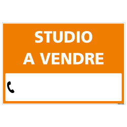 PANNEAU IMMOBILIER STUDIO A VENDRE AKYLUX 3,5mm - 600x400mm - LIVRE AVEC UNE PLANCHE DE CHIFFRES (G1329)