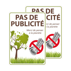 Autocollant pas de publicité merci de penser à la planète