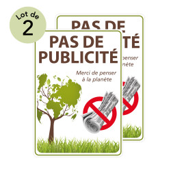 pas de publicité merci de penser à la planète autocollant