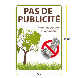 pas de publicité merci de penser à la planète adhésif