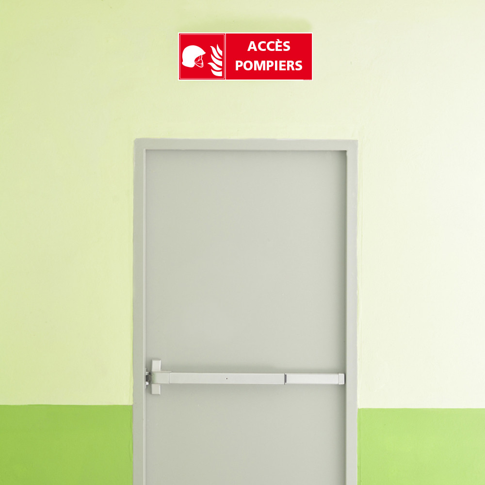 Aua Signalétique Pannello Accesso Pompieri – 200 Mm In PVC 1,5 Mm O Alluminio Dibond 3 Mm, Fabbricazione Francese