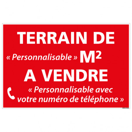 Panneau A Vendre Personnalisable. Panneau immobilier à vendre à personnaliser. Type de bien et téléphone avec Oeillets aux 4 coins - Bleu - Plastique rigide AKILUX 3,5mm - Dimensions 600x400 mm