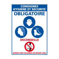 Panneau Consignes Hygiène et Sécurité